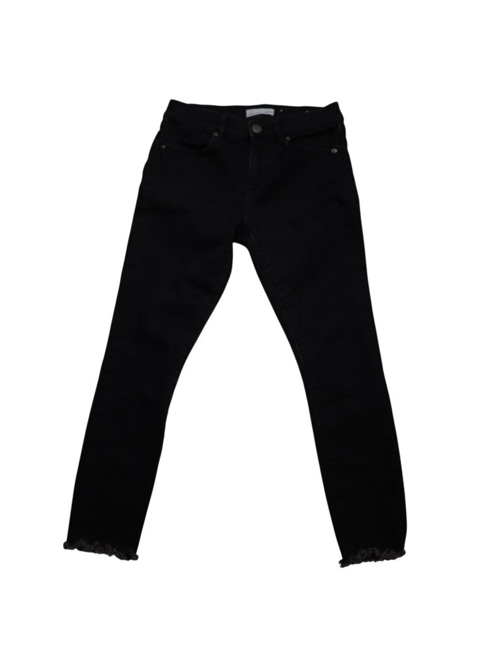 #930 Loft Women's Size 26/2 Petite Black Skinny Jeans W/ Frayed Hem Denim Pants